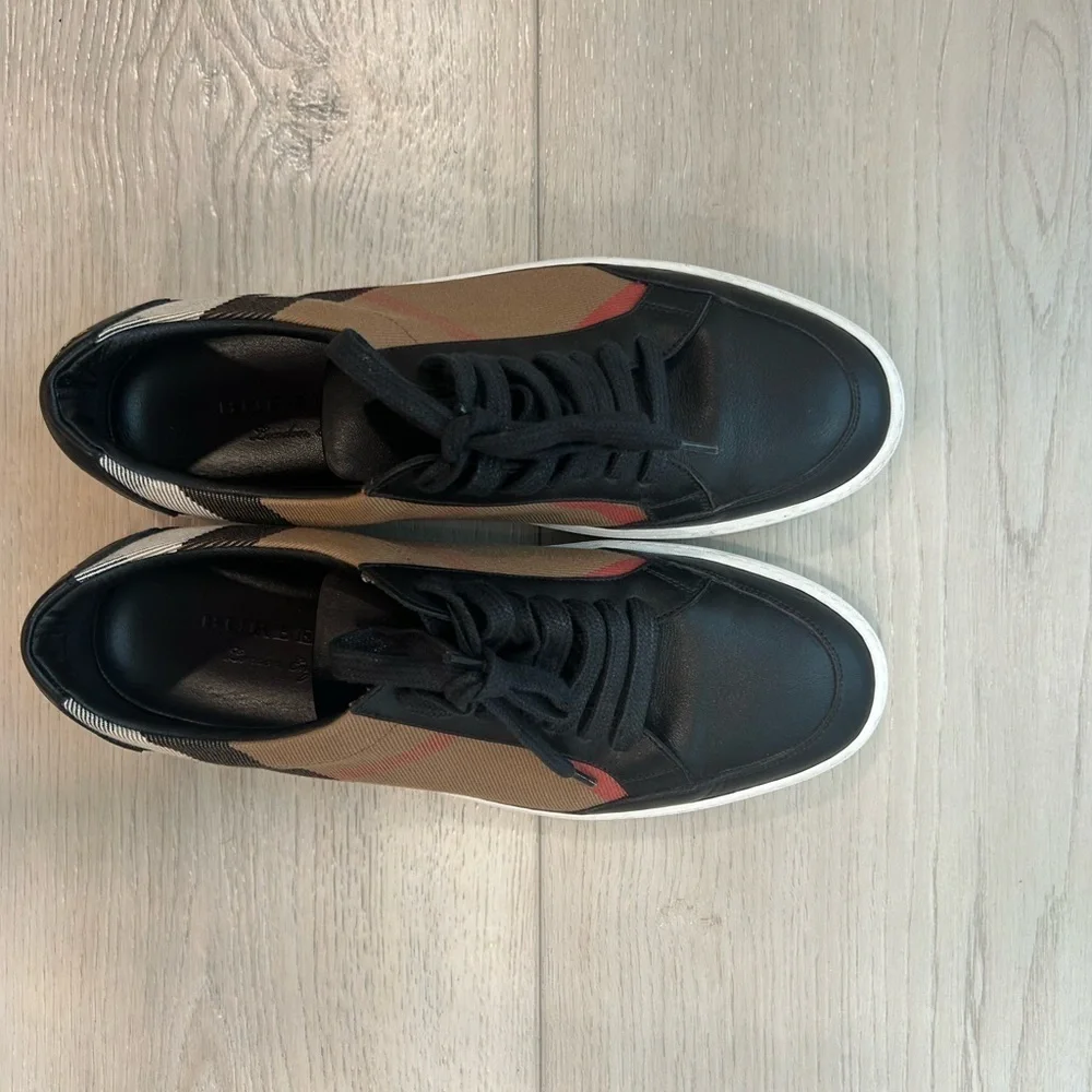 Burberry Tan and Black Sneakers Womens